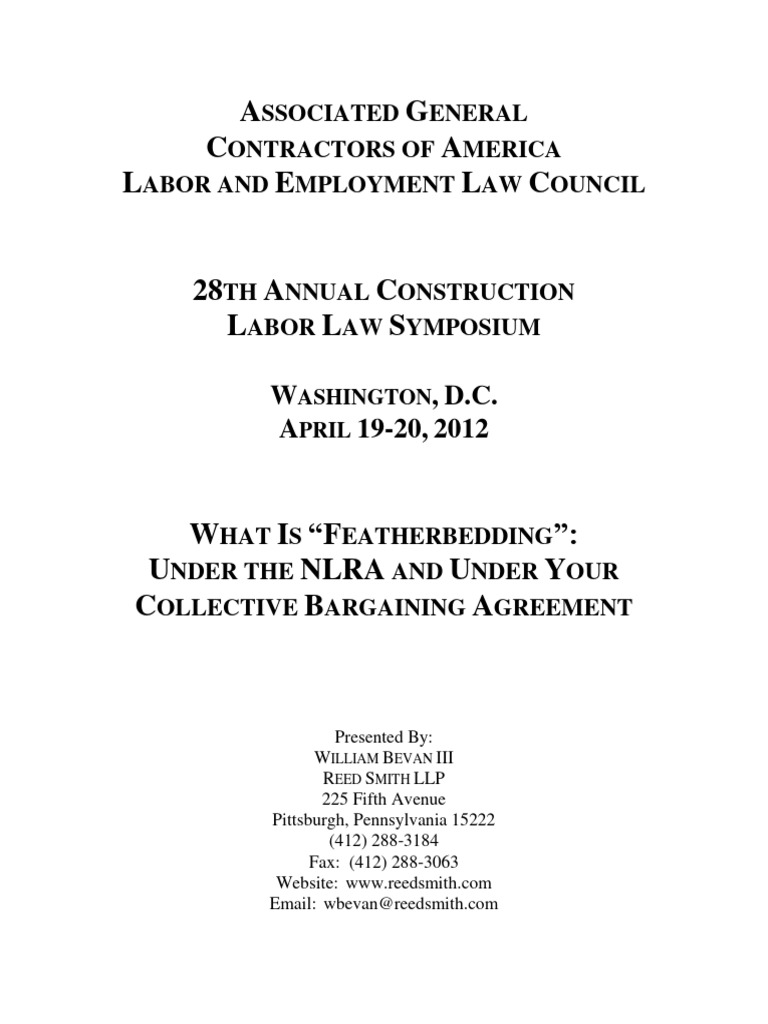 What Is Featherbedding Under The NLRA and Under Your Collective