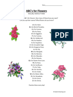 ABCs For Flowers First Grade Reading Comprehension Worksheet