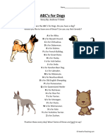 ABCs For Dogs First Grade Reading Comprehension Worksheet