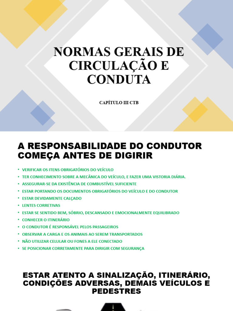 Normas de Circulação e Conduta | Download grátis PDF | Tráfego ...