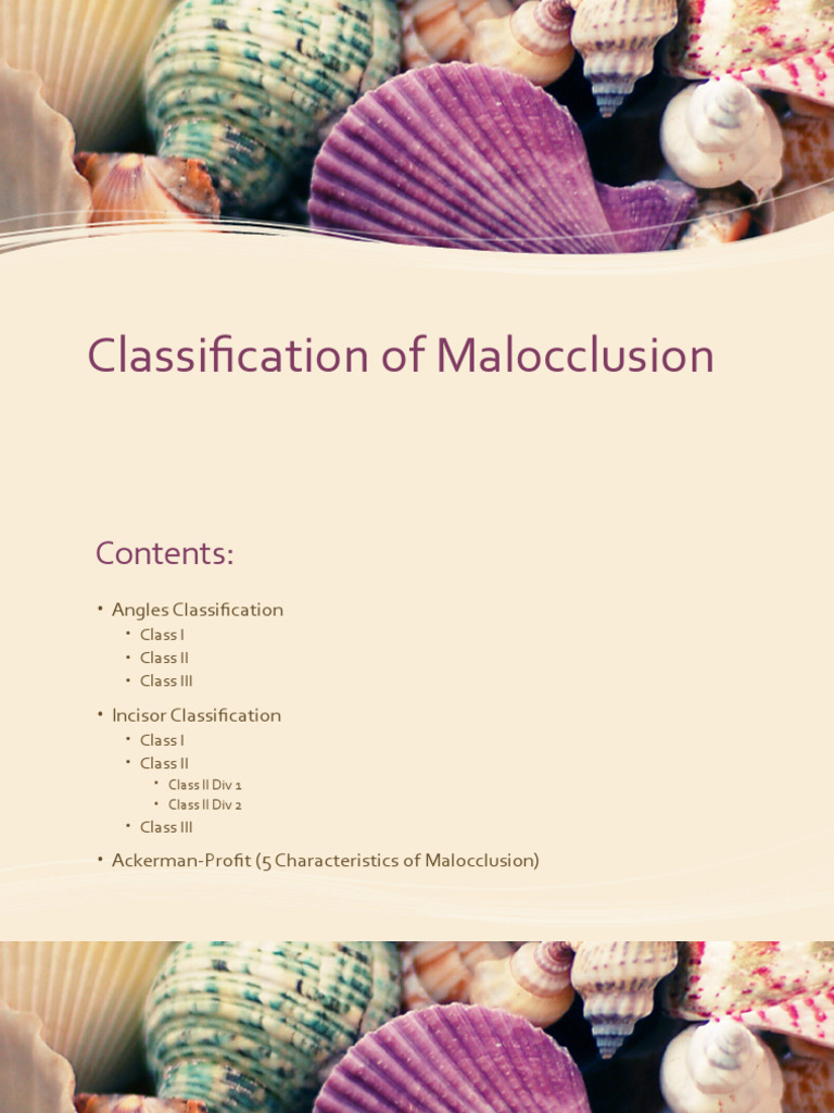 Angle Classification of Malocclusion | PDF | Animal Anatomy | Mouth
