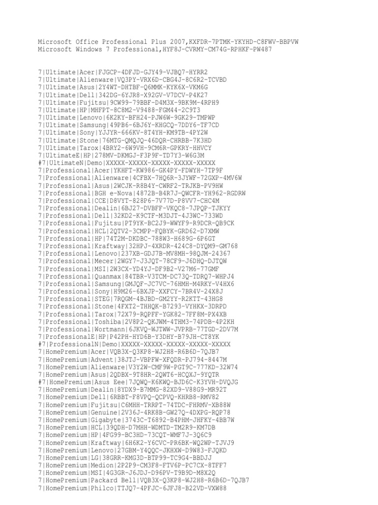 Key Number Windows | PDF | Dell | Personal Computing