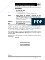 Informe #018-2022-ERP-USLP-GM-MDI - REMITO SOLICITUD DE ASIGANACION Y APERTURA DE META - DERIVADOS LACTEOS