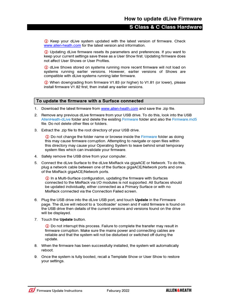 dLive Firmware Update Guide | PDF | Computer File | Directory (Computing)