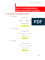 LECTURE 14 - Construction of A Homogenous Equation From A Specified Solution