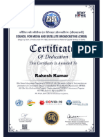 Rakesh Kumar - Certificate - of - Dedication