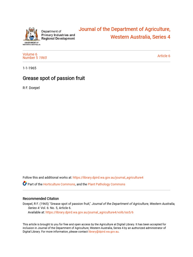 Grease Spot of Passion Fruit PDF Tractor