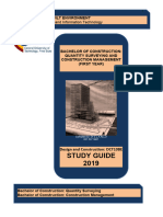 Study Guide QS YEAR ONE 2019 - DESIGN AND CONSTRUCTION