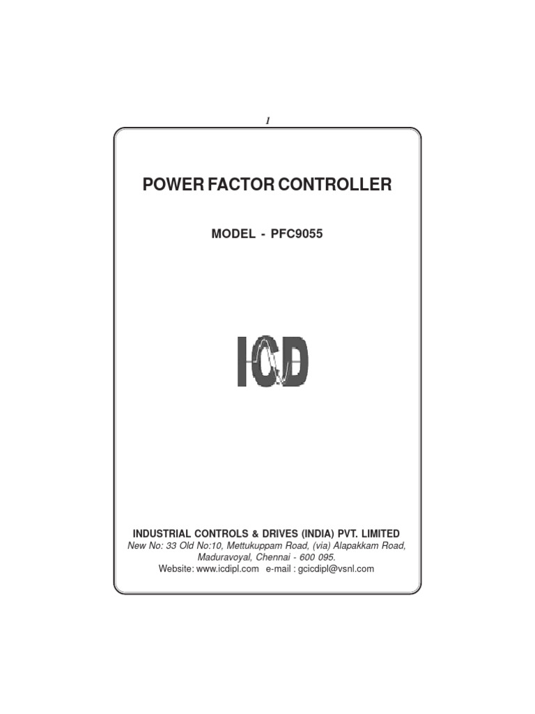 Power Factor Controller 9055 PDF Relay Capacitor