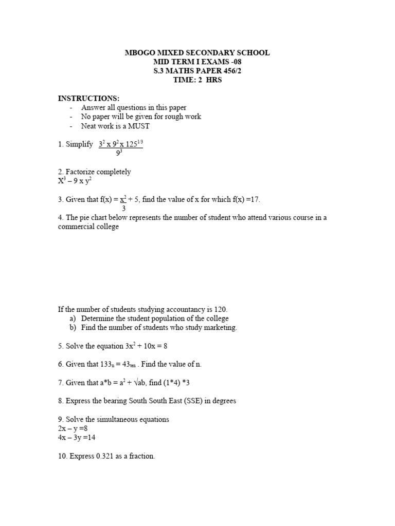 Basic 3 Maths Topics
