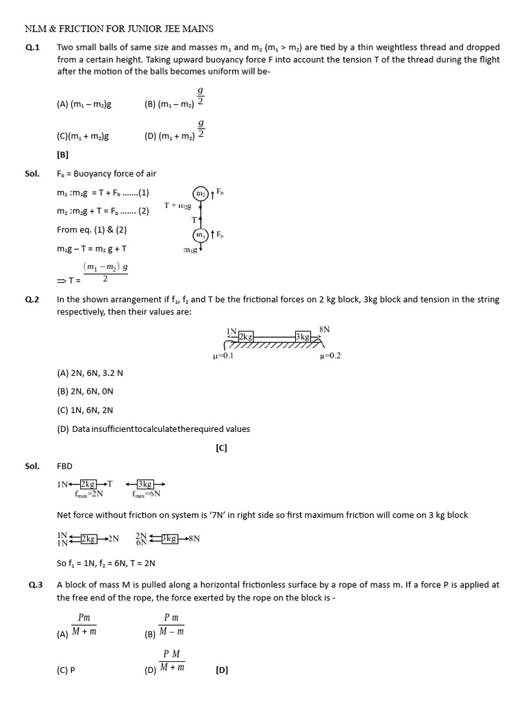Friction and Motion in Block Systems | PDF | Force | Friction