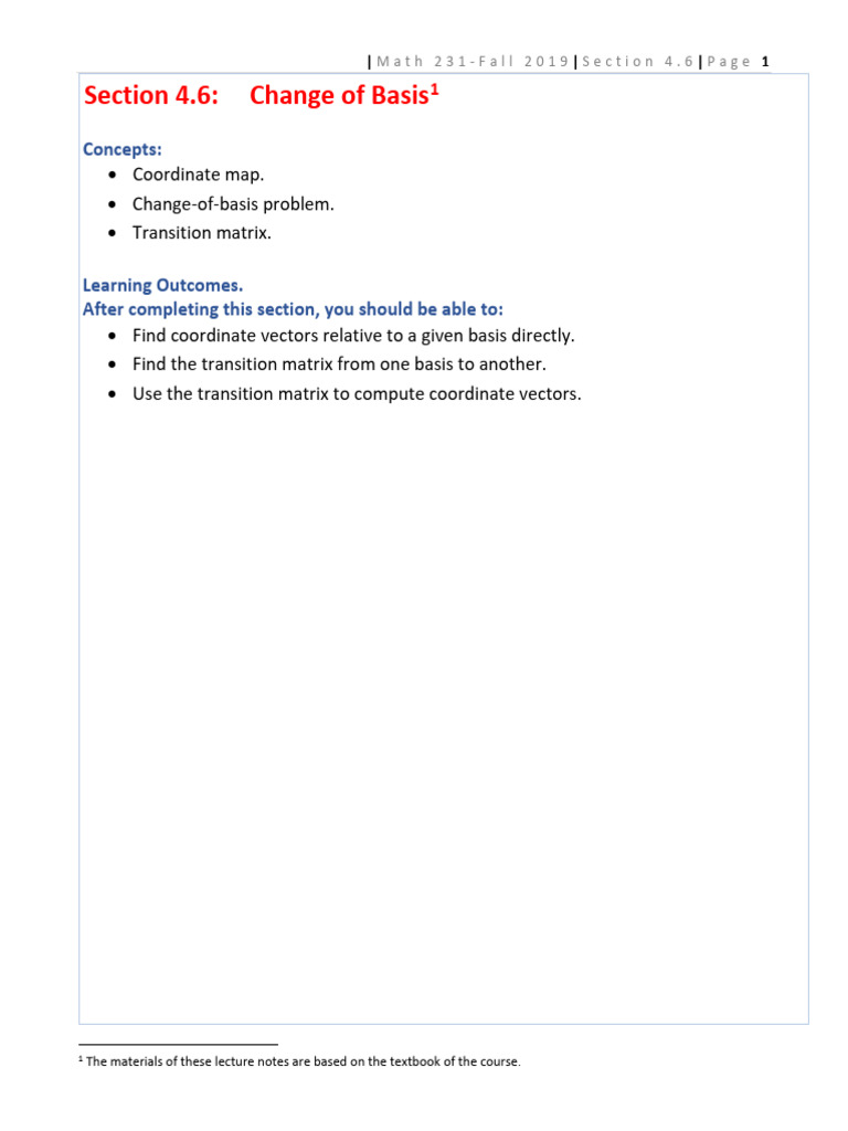 Math 231 section 4 6 sol pdf basis linear algebra matrix