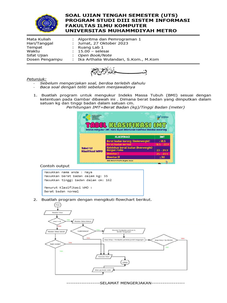 Uts Algoritma Dan Pemrograman | PDF | Komputer