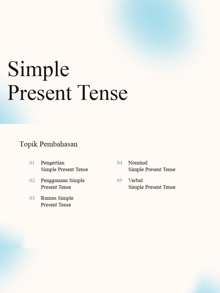 Pengertian dan Rumus Simple Present Tense | PDF