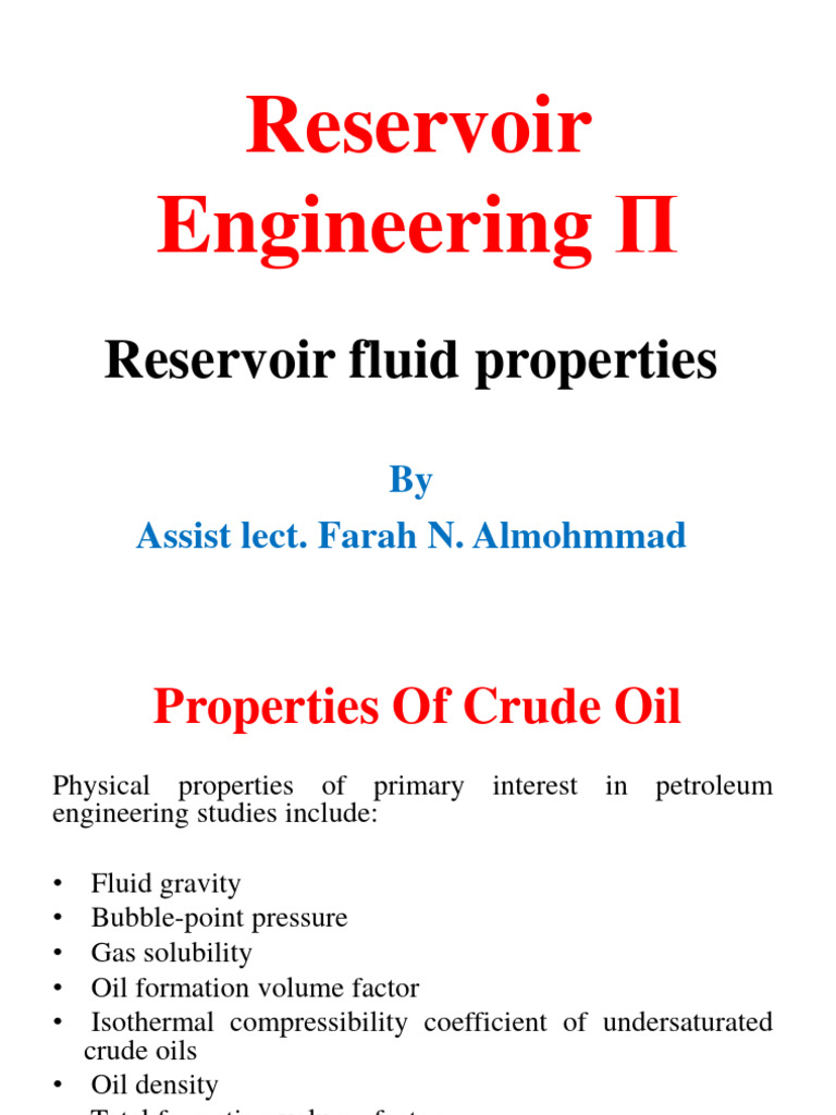 Oil Properties Pdf Pressure Gases