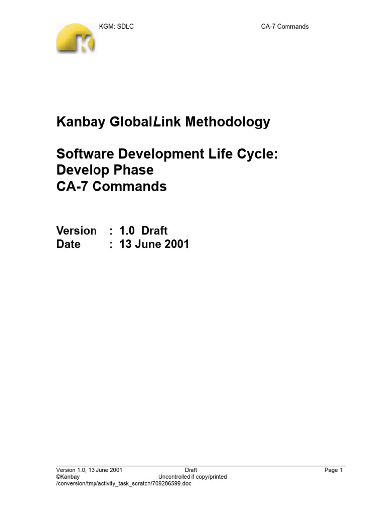 CA-7 Commands User Guide | PDF | Software Development Process ...