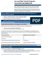 Leisure Access Ride Transit Application Information