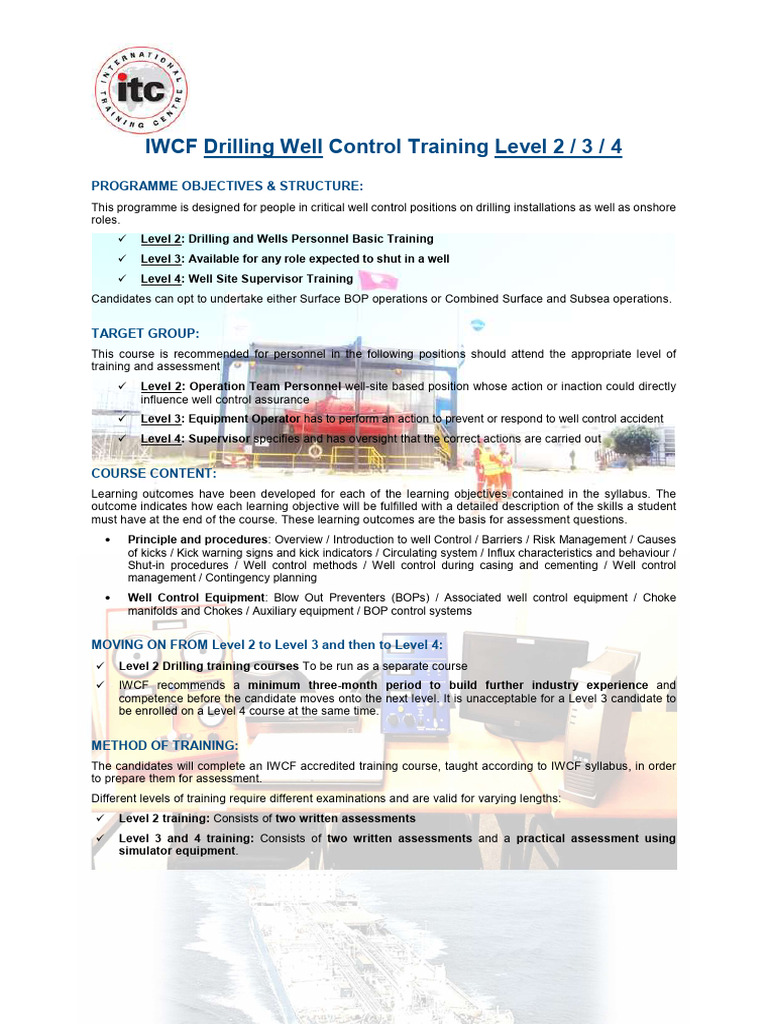 IWCF Drilling Well Control Levels 2-4 | PDF