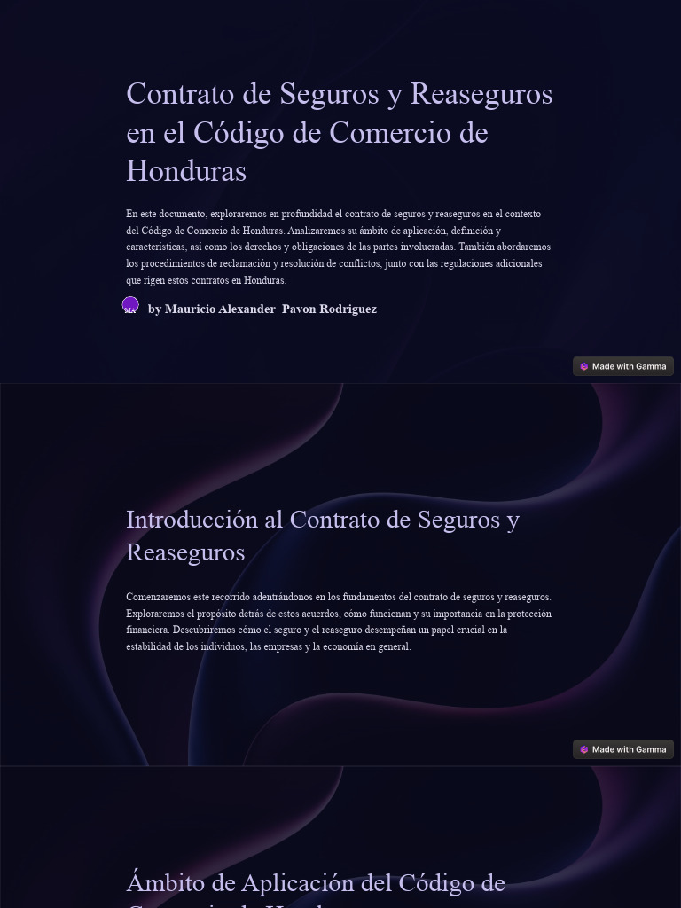 Contrato de Seguros en el Código de Honduras | PDF | Reaseguro | Póliza ...