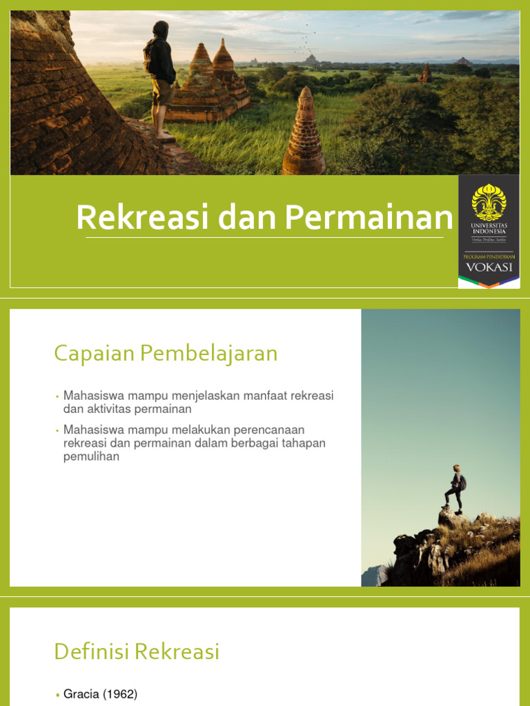 Manfaat dan Perencanaan Rekreasi | PDF