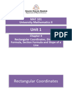 U1 Chapter 4 Rectangular Coordinates, Distance Formula, Section Formula and Equation of Straight Line