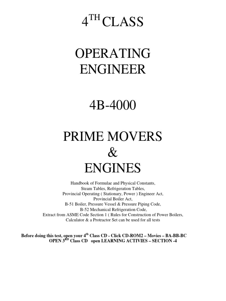 4th Class Operating Engineer Handbook | PDF | Internal Combustion ...