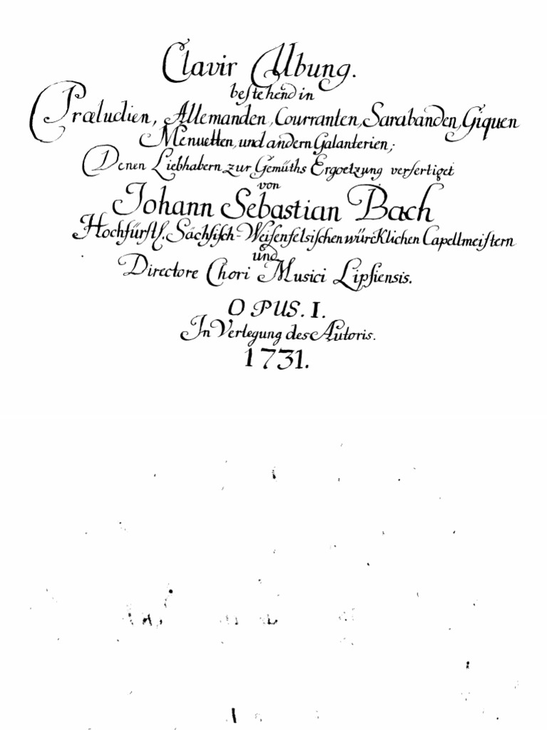 Bach 6 Partitas First Edition Pdf