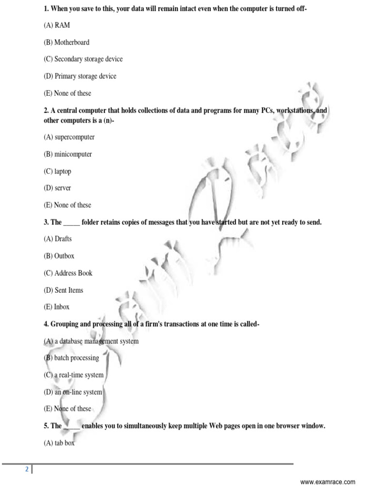 Computer Basics Quiz Questions | PDF | Personal Computers | Internet Access