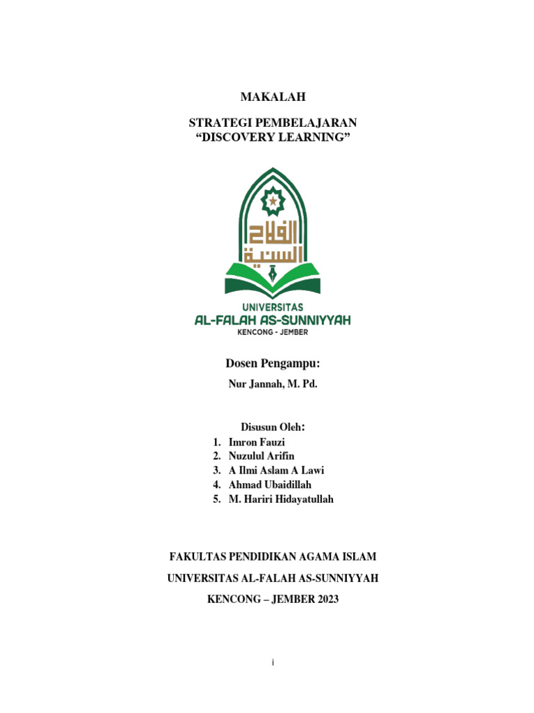 Strategi Pembelajaran Discovery Learning | PDF | Karier & Perkembangan