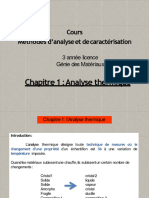 Chapitre 1 Analyse Thermique Cours 3 Année Génie Des Matériaux