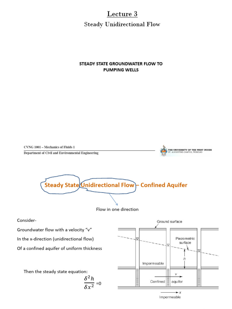 Steady State Groundwater Flow Analysis | PDF | Fluid Dynamics | Aquifer