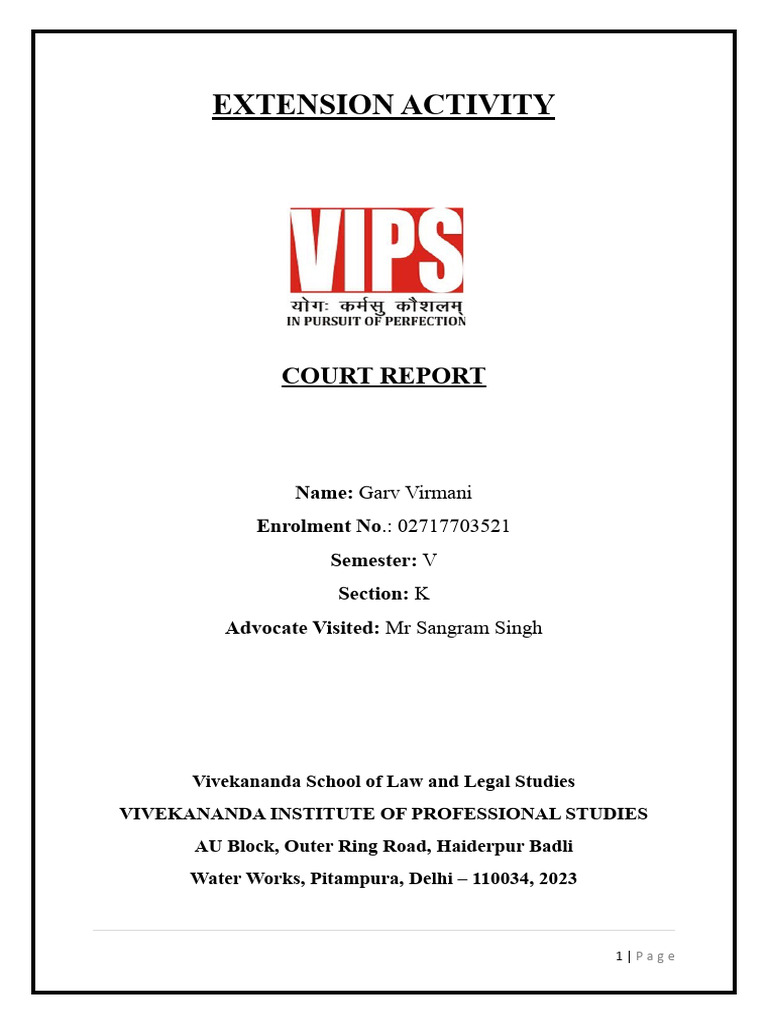 Court Report PDF Bail Lawyer