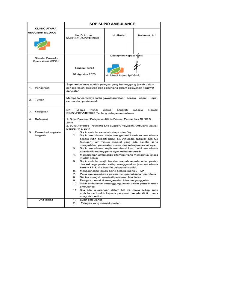 Sop Supir | PDF