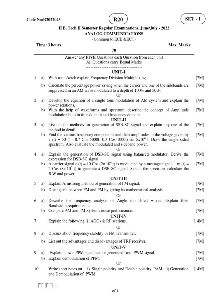 Analog Communications June July 2022 | PDF | Frequency Modulation ...