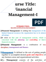 Financial Management I CH 1 - 6