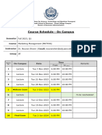 2E Course Schedule - On Campus - Marketing Management