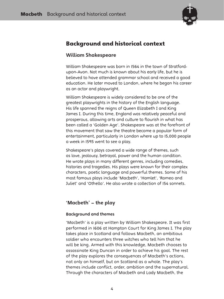 Macbeth: Historical Context & Themes | PDF | Macbeth | William Shakespeare