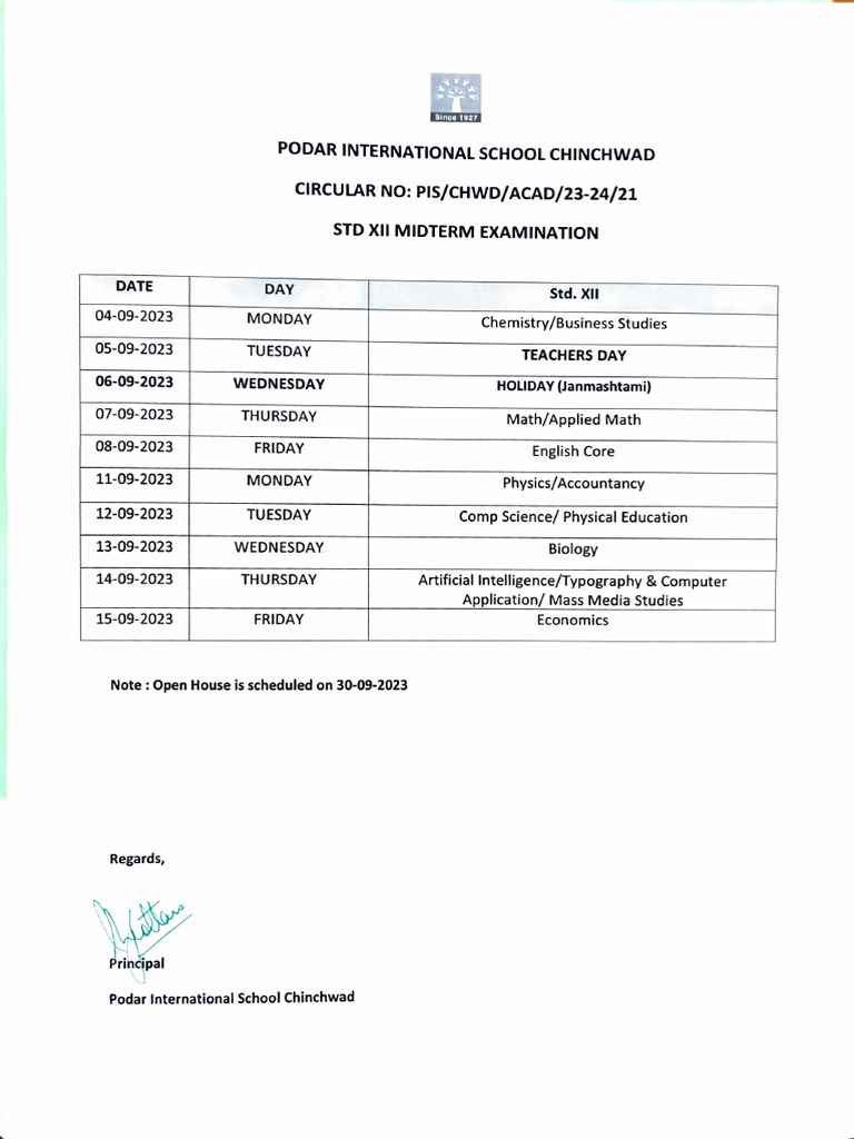 STD XII Mid Term Examination | PDF