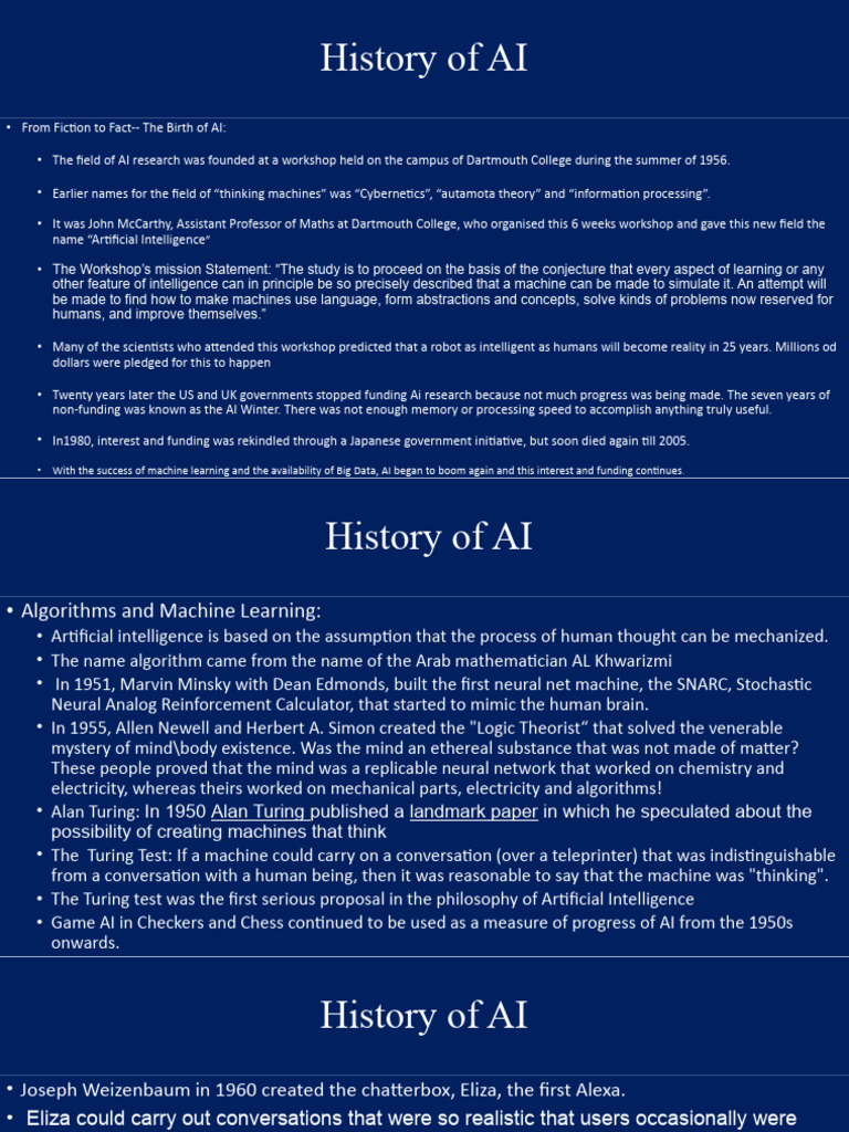 Evolution of Artificial Intelligence History | PDF | Artificial ...