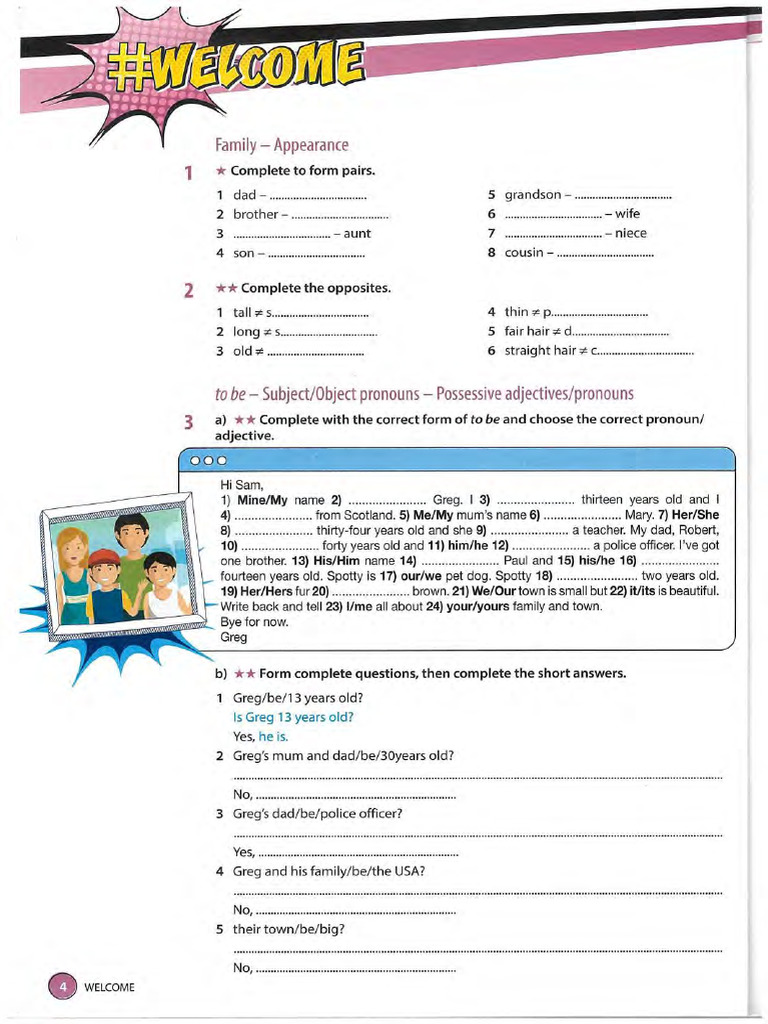 #English 2 - #Welcome + #1 - Workbook | PDF | Chair | Bedroom