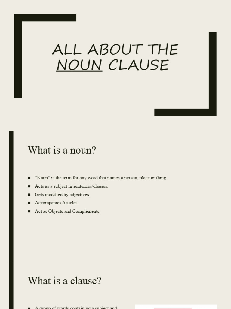Noun Clause | PDF | Language Arts & Discipline