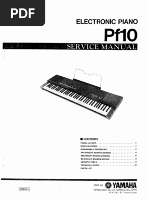 「ピアノ・マニュアル 日本版（Piano Manual）」ヤマハ YAMAHA PF80 ServiceManual-EN | PDF