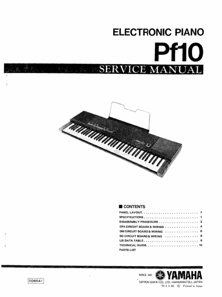 「ピアノ・マニュアル 日本版（Piano Manual）」ヤマハ Yamaha P-140 Service Manual | PDF