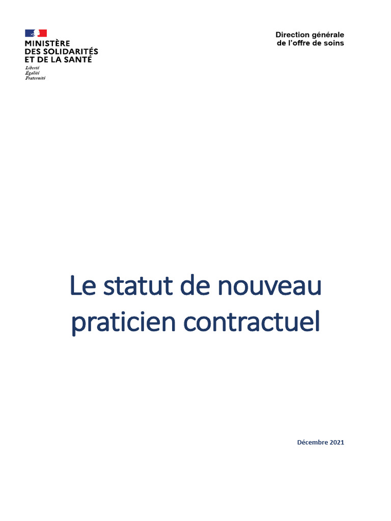 Salaire et statut du praticien contractuel | PDF
