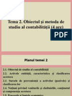 Tema 2. Obiectul Şi Metoda de Studiu Al Contabilităţii (4 Ore)