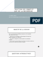 Construction de L'objet Et Ethique de La Recherche