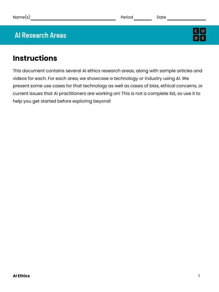 AI Ethics Research Areas | PDF | Artificial Intelligence | Intelligence ...