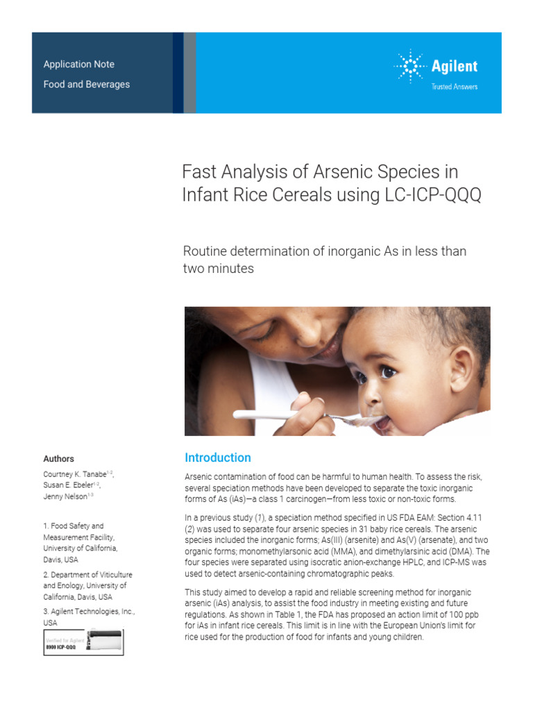 59919488EN Analysis of As Species in Infant Rice Cereals Using LCICP