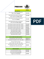 Lista de Precios Elementos Training KM