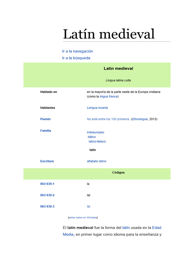 Latín Medieval: Características y Evolución | PDF | Lingüística ...